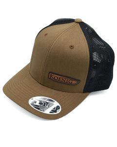 Leather Patch Hat - Olive Brown and Black