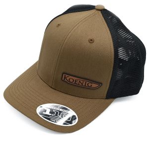 Leather Patch Hat - Olive Brown and Black