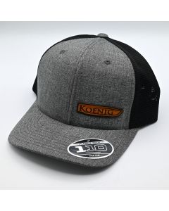 Leather Patch Hat - Charcoal and Black