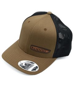 Leather Patch Hat - Olive Brown and Black