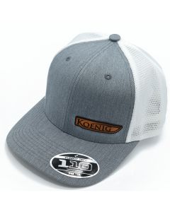 Leather Patch Hat  - Grey and White